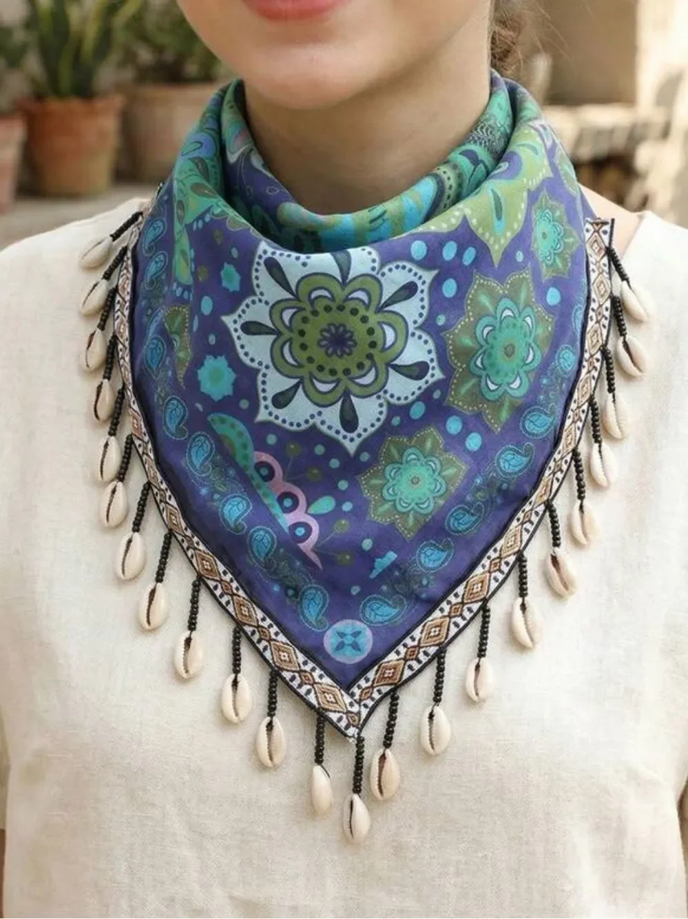 Paisley Fringe Scarf S178